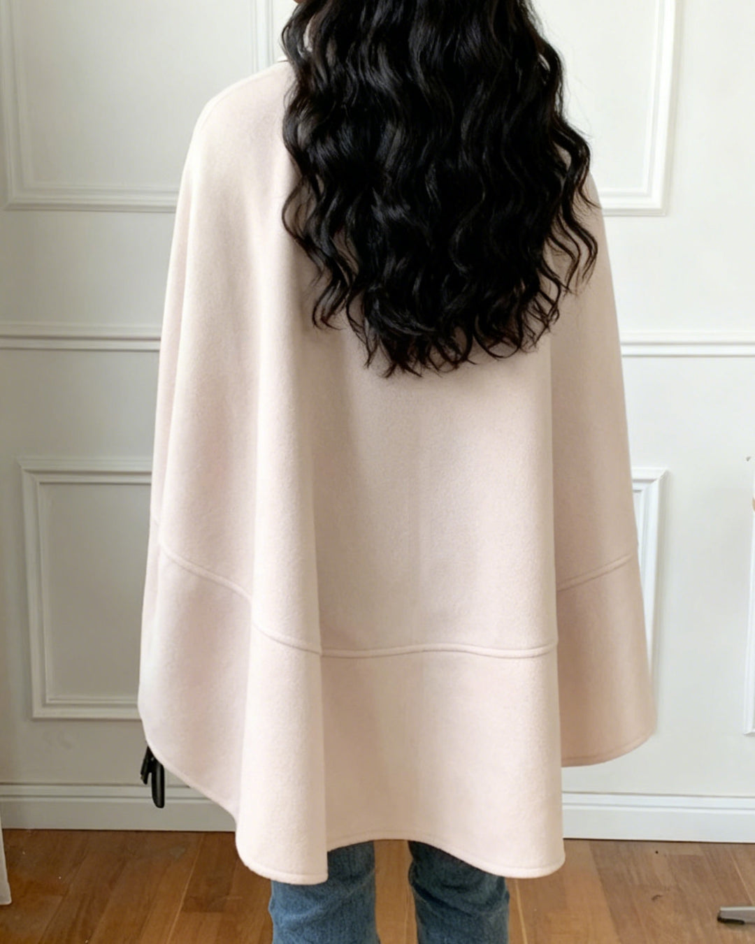 Cape Cape Midi Cardigan Jacket Plaid Coat