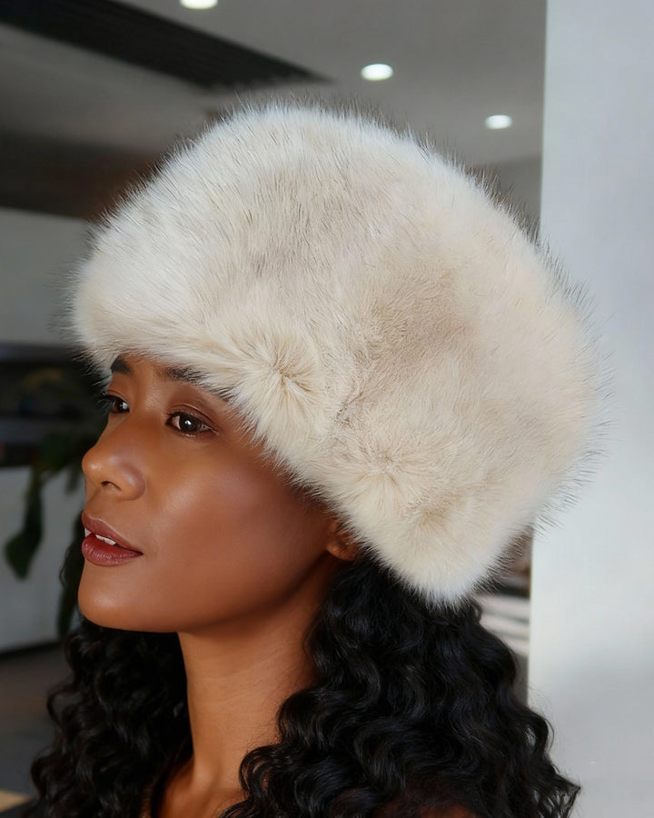 Faux Fox Fur Thermal Dome-shaped Beanie