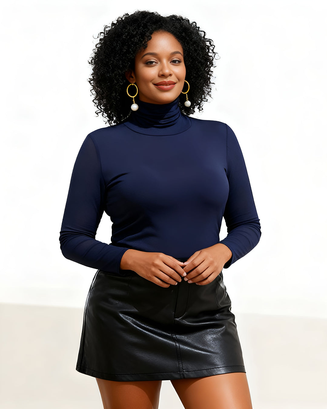 High Collar Mesh Base Shirt Thickened Warm Long Sleeve Stretch Top