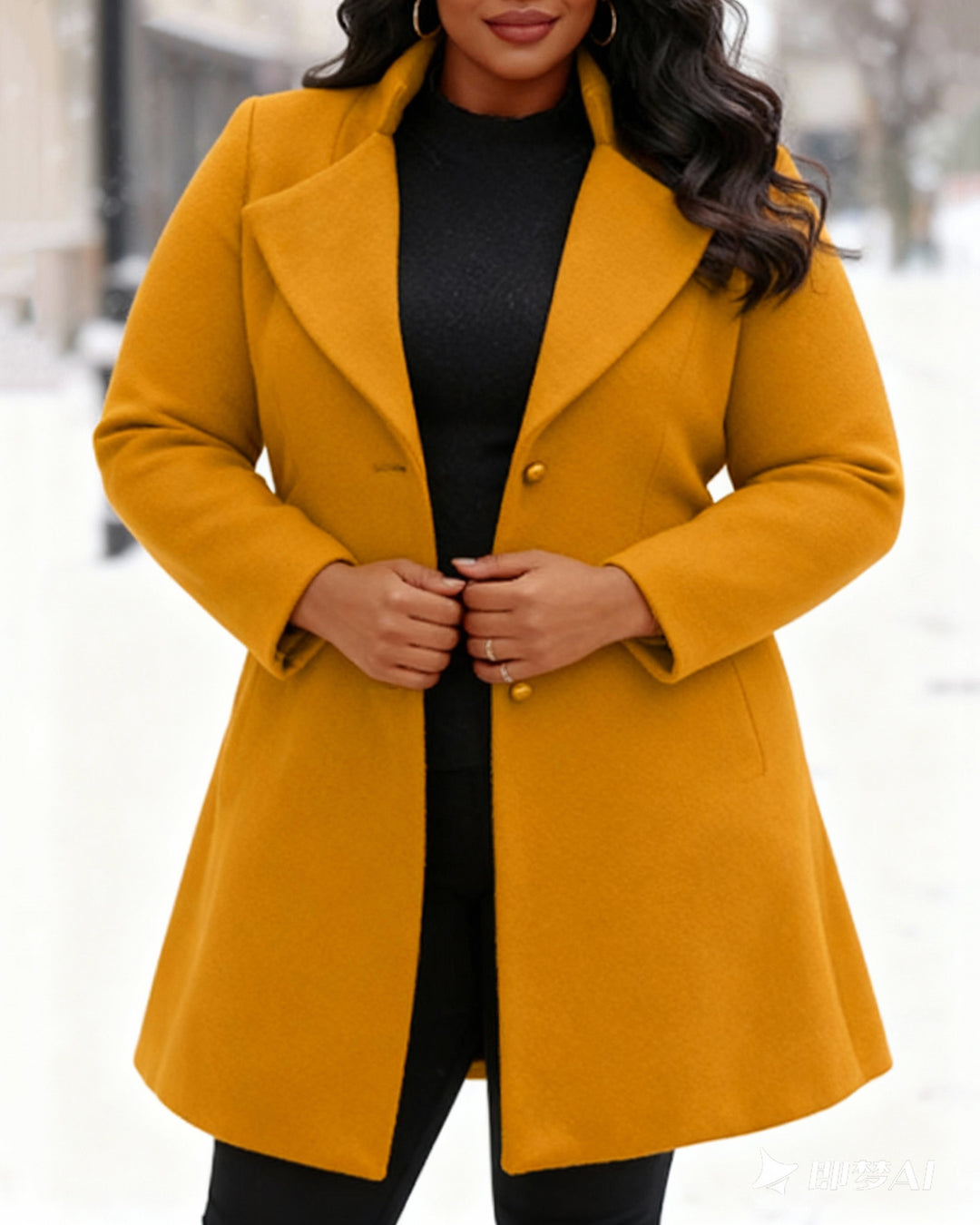 Slim Fit Mid-length Woolen Coat