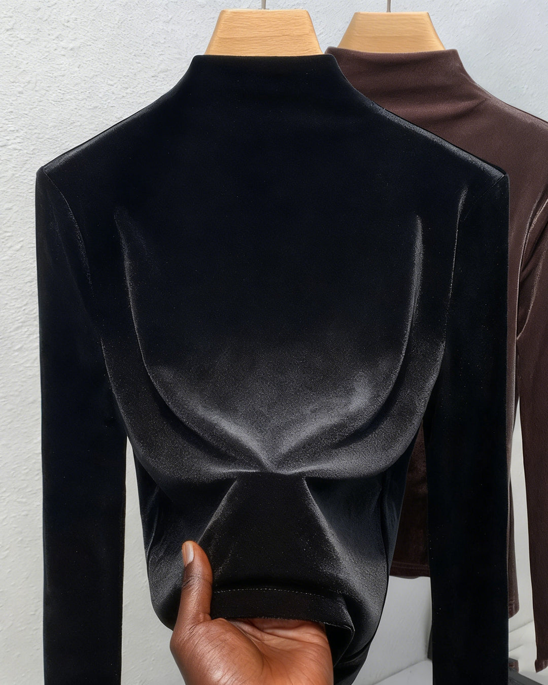 Half-high Collar Base Shirt Velvet Long-sleeved T-shirt Warm Inner Waisted Top