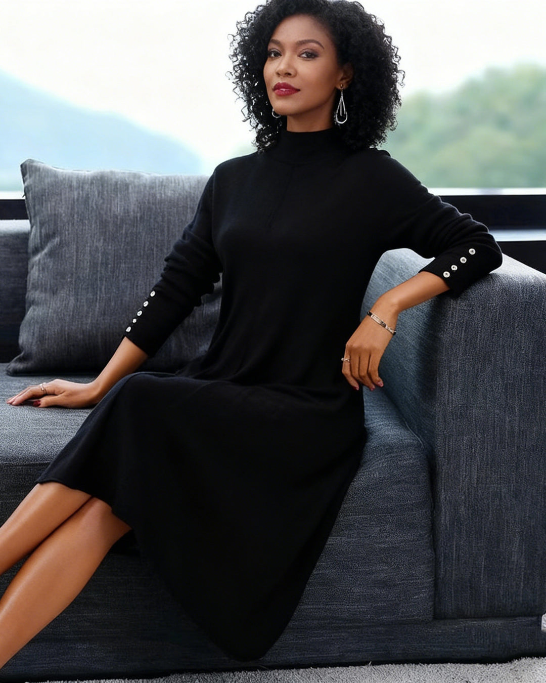 Mid-length Over-the-knee Autumn And Winter Sweater Dress