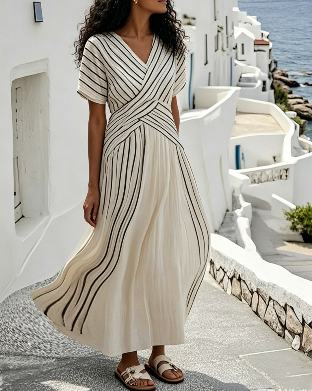 Women’s Loose-fitting Striped Printed Dress