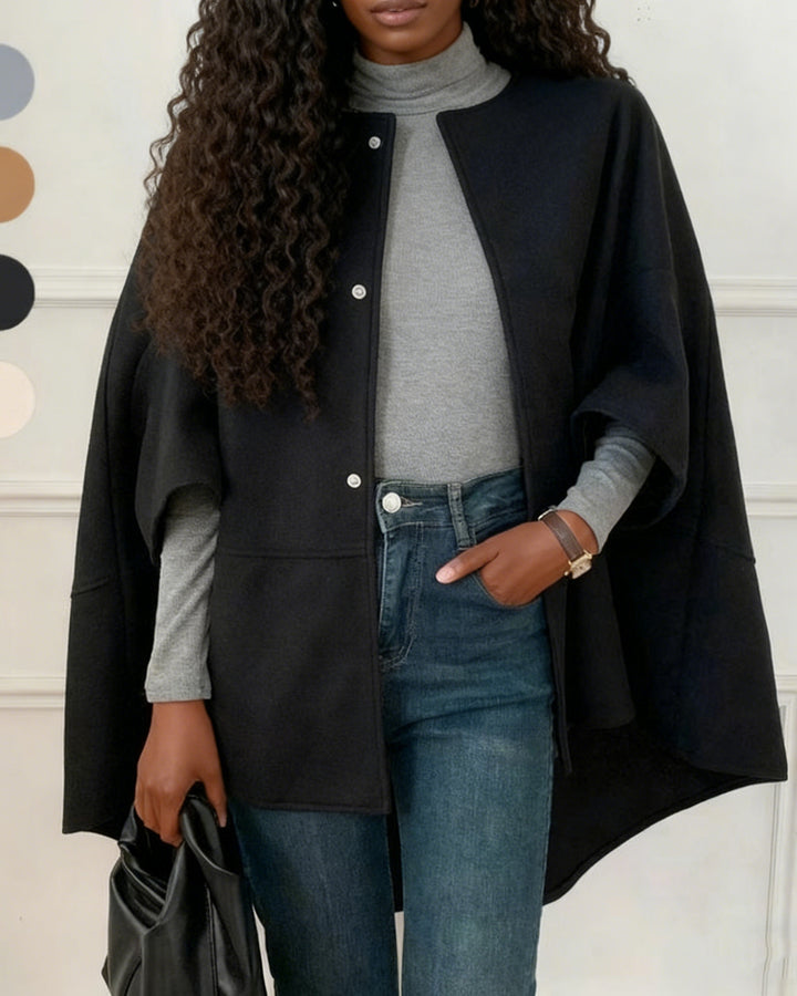 Cape Cape Midi Cardigan Jacket Plaid Coat