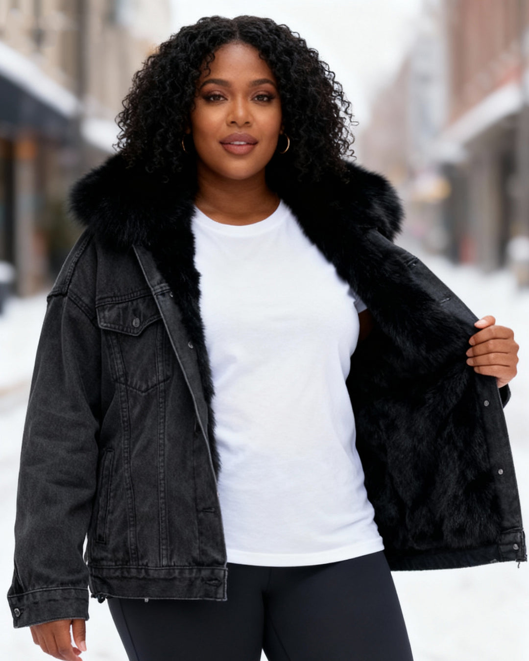 Short Jacket Cotton-padded Jacket Fleece-lined New Style Cotton-padded Jacket Loose Denim Fur Collar Thickened Jacket