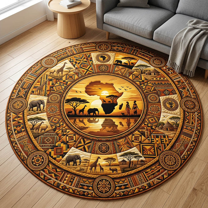 African Heritage Quilted Round Mat GFTOLAN457
