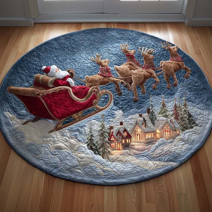 Reindeer Flight Quilted Round Mat GFTOQM520