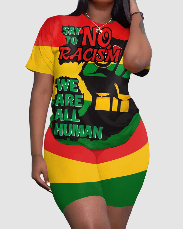 Juneteenth Is My Independence Day Round Neck Short Sleeve & Shorts Set
