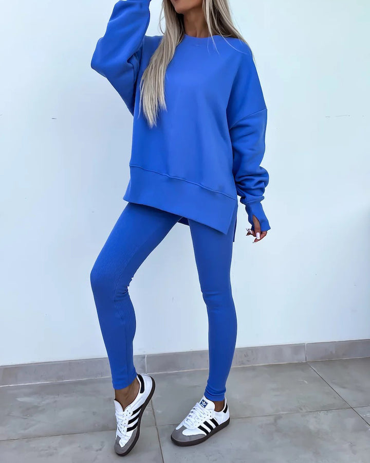 Casual Tight Pants Loose Sweat Set