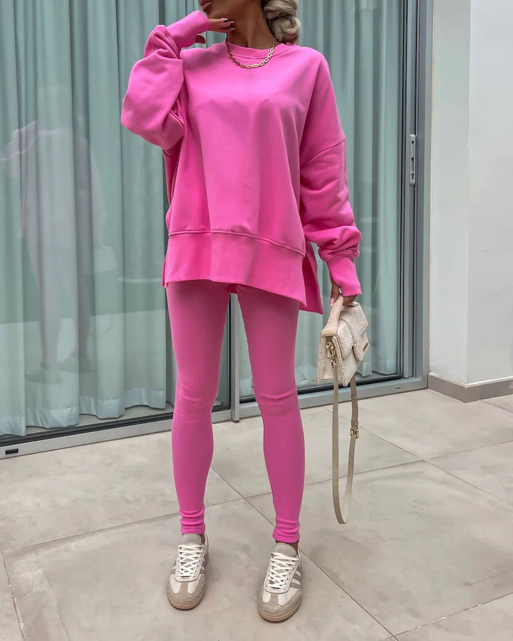 Casual Tight Pants Loose Sweat Set