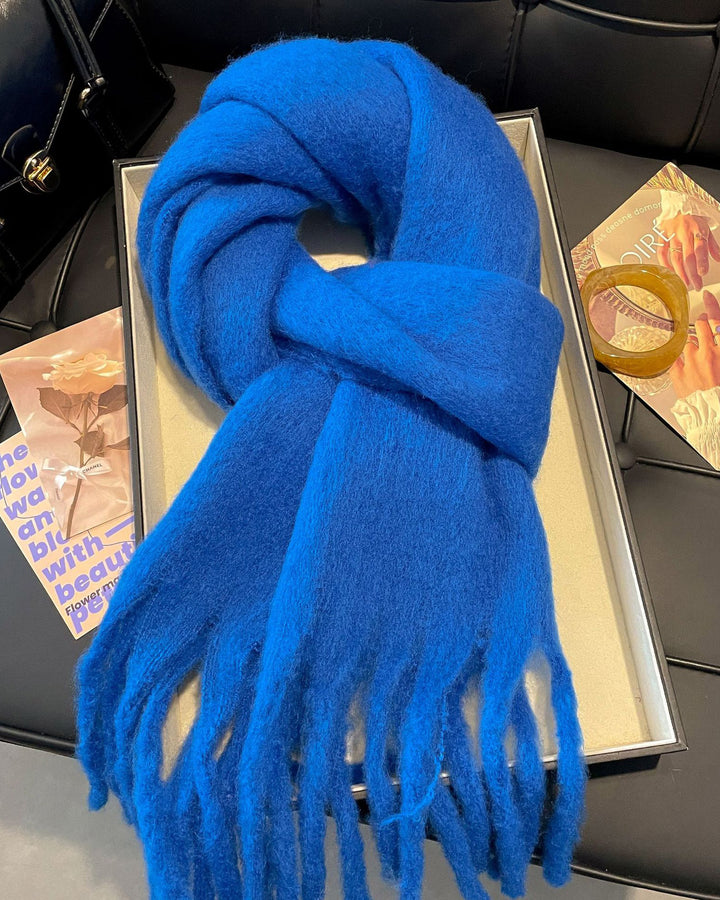 Cashmere Solid Color Scarf Mohair Solid Color All-match Scarf Extra-large Thickened Warm Shawl