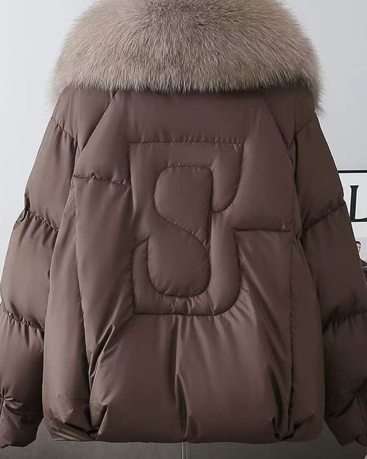 Large Fur Collar Cotton-padded Down Cotton-padded Jacket Short Thickened Fur-proof Jacket