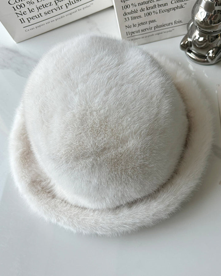 Faux Mink Fur Thickened Cold-proof Bucket Hat
