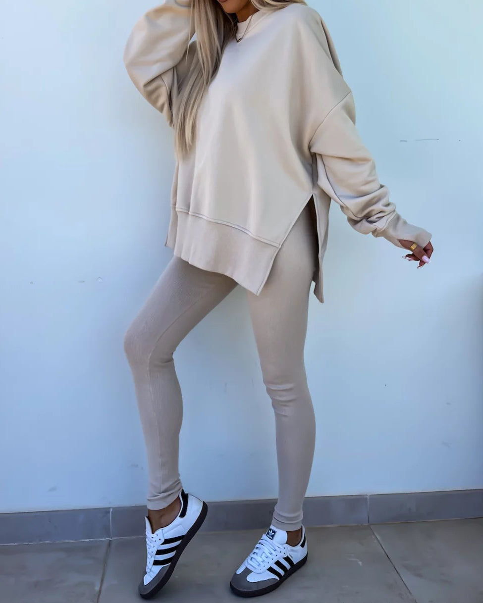 Casual Tight Pants Loose Sweat Set