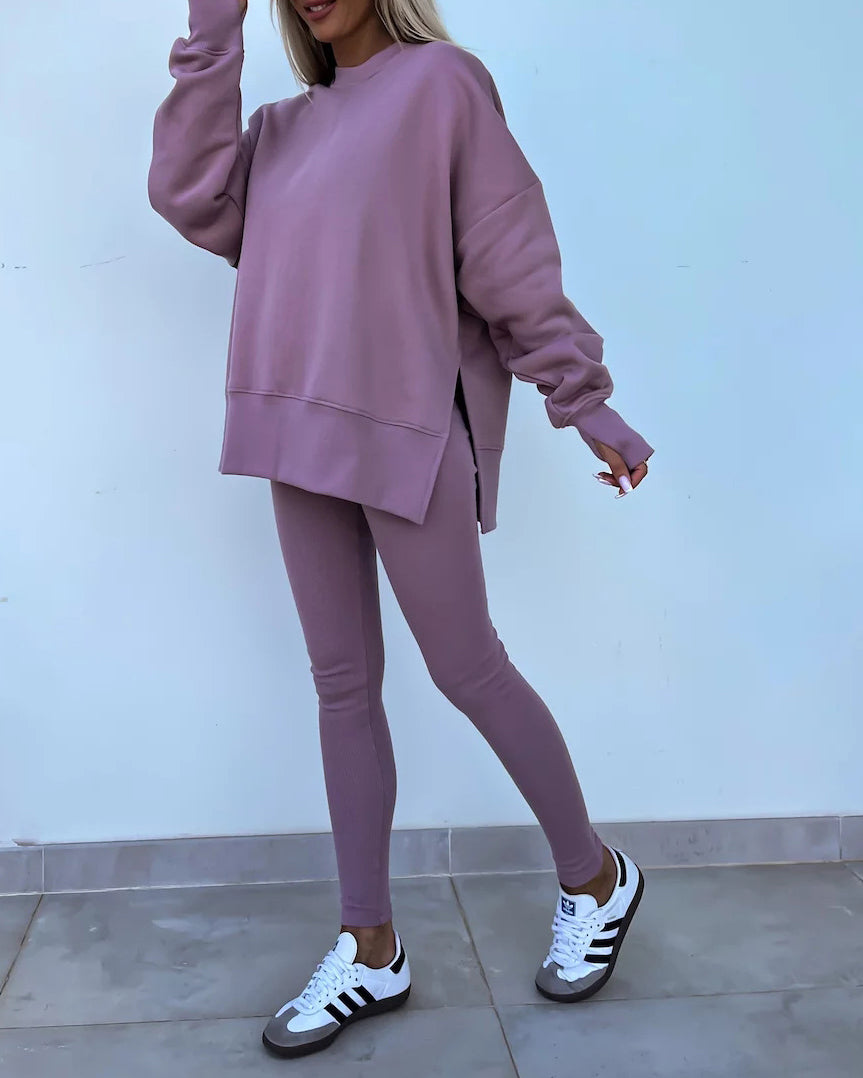 Casual Tight Pants Loose Sweat Set