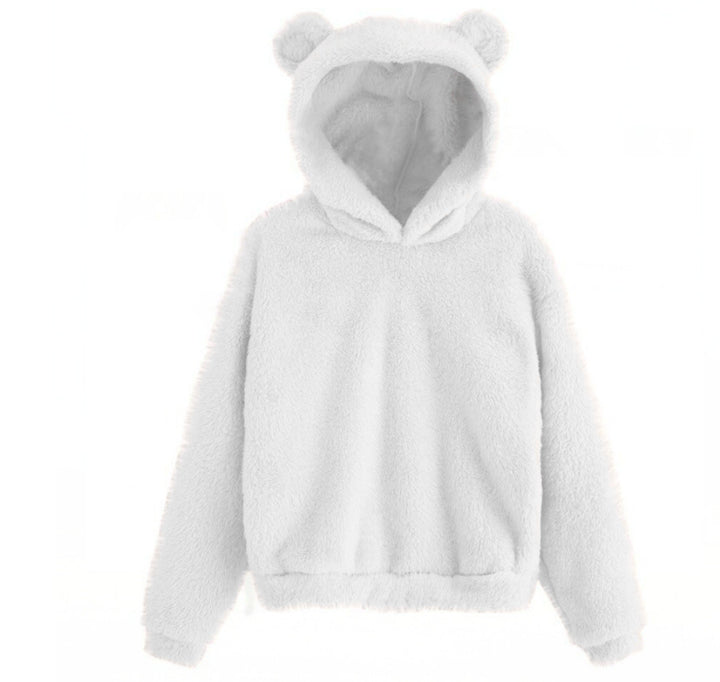 New Fluffy Rabbit Ears Hooded Warm Sweater Sweater