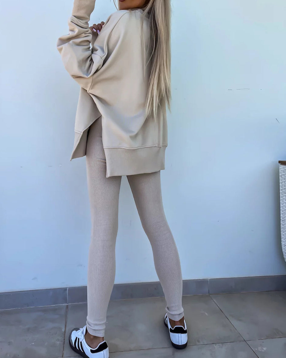 Casual Tight Pants Loose Sweat Set