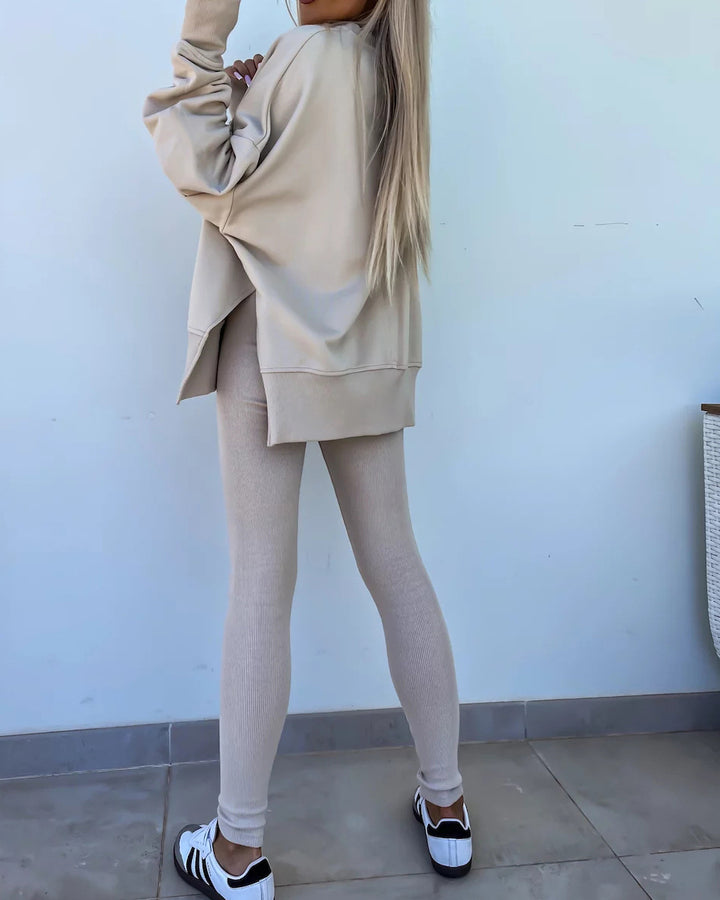 Casual Tight Pants Loose Sweat Set