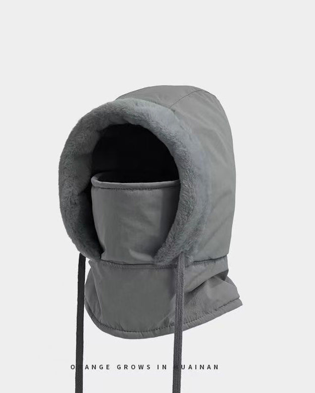 Windproof & Waterproof Thickened Pull-On Hat with Integrated Neck Gaiter