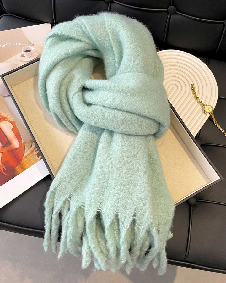 Cashmere Solid Color Scarf Mohair Solid Color All-match Scarf Extra-large Thickened Warm Shawl