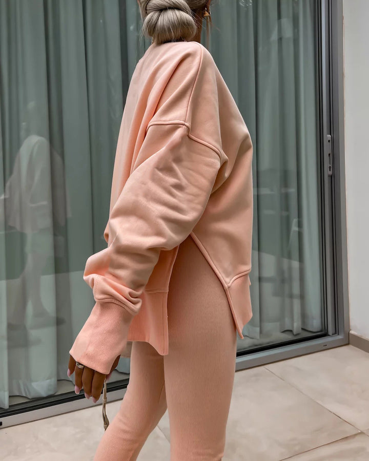 Casual Tight Pants Loose Sweat Set