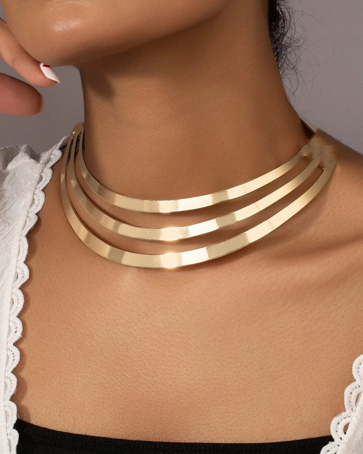 Hollow-out Metal Choker - Punk Style for Afrocentric Women