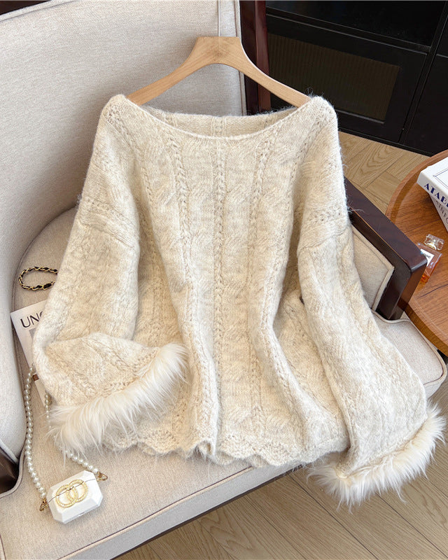 Plus Size Knitted Pullover Sweater Jacket