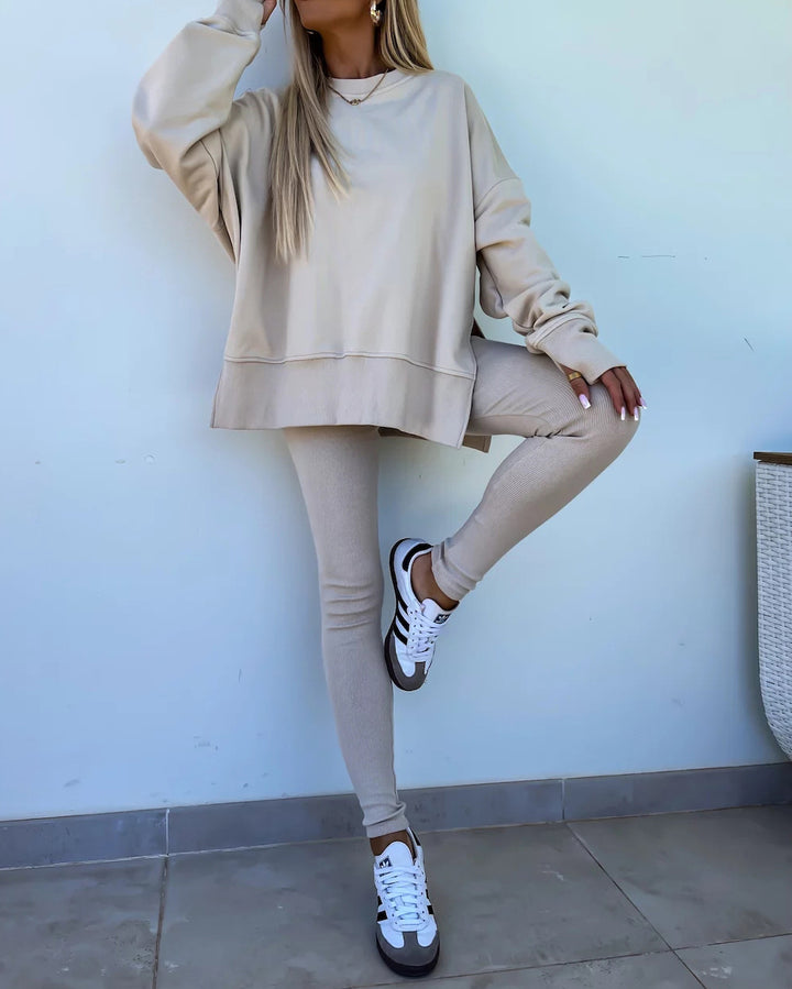 Casual Tight Pants Loose Sweat Set