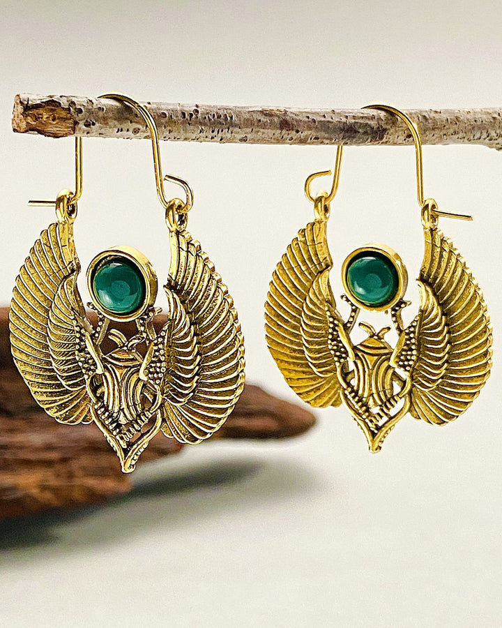 Vintage Egyptian-inspired Sacred Wing Earrings