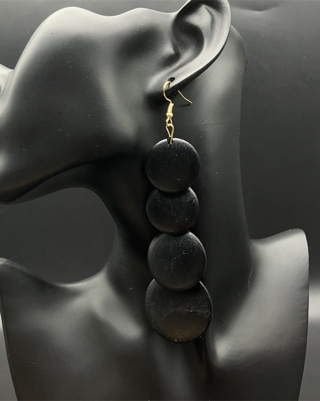 Solid Color Round Beaded Earrings