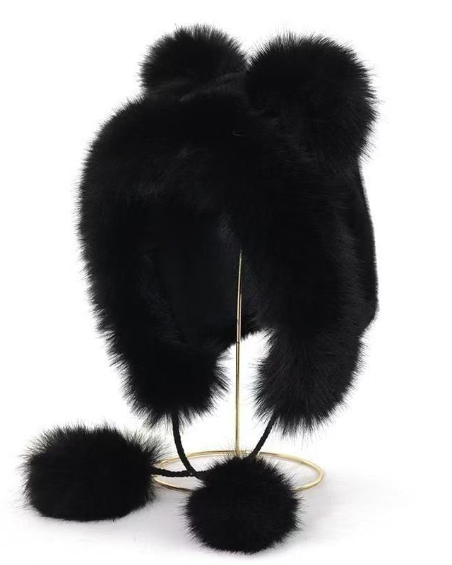 Bear Ears Plush Hat Warm Ear Protection Cap