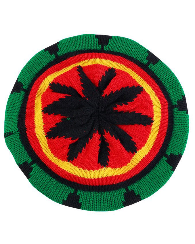 Women's Rasta Reggae Berets, Knitted Halloween Caps, Casual Outdoor Beanie Hats