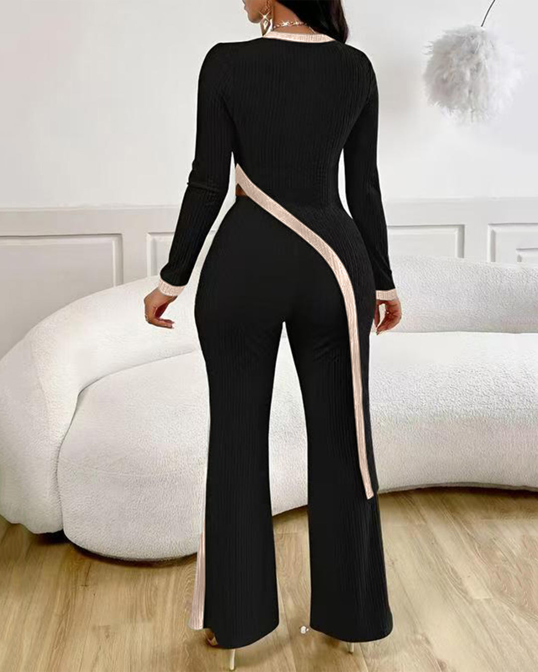 Casual Side Split T-piece Trousers