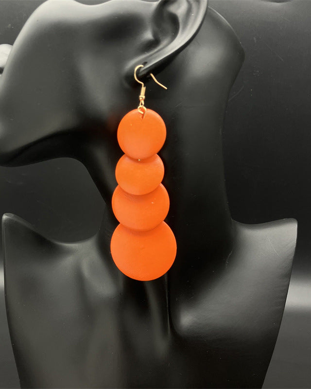 Solid Color Round Beaded Earrings