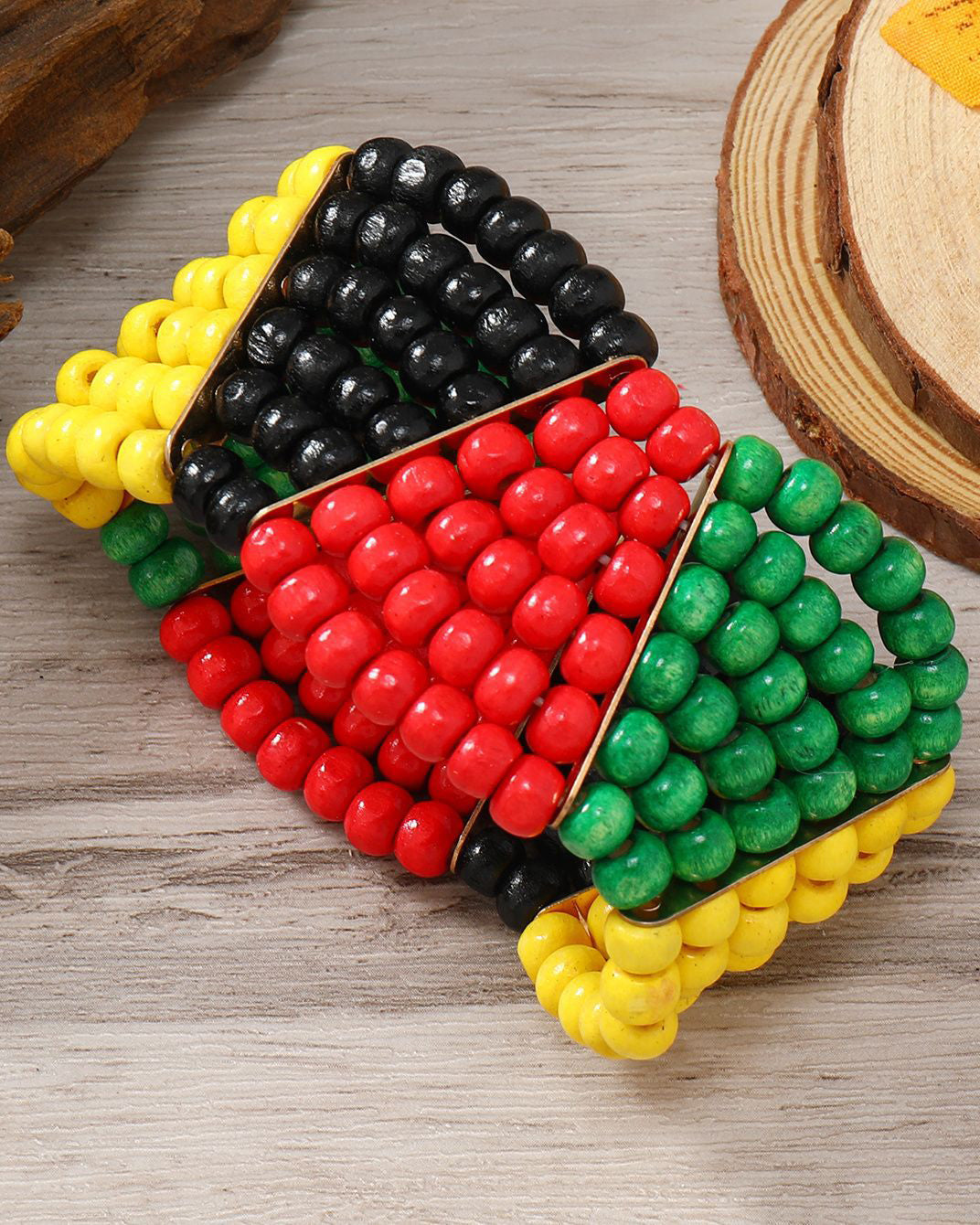 Reggae Retro Handmade Beaded Colorful Elastic Bracelet Ladies Casual Versatile Accessory Ramadan Bracelet Wristband Bangle
