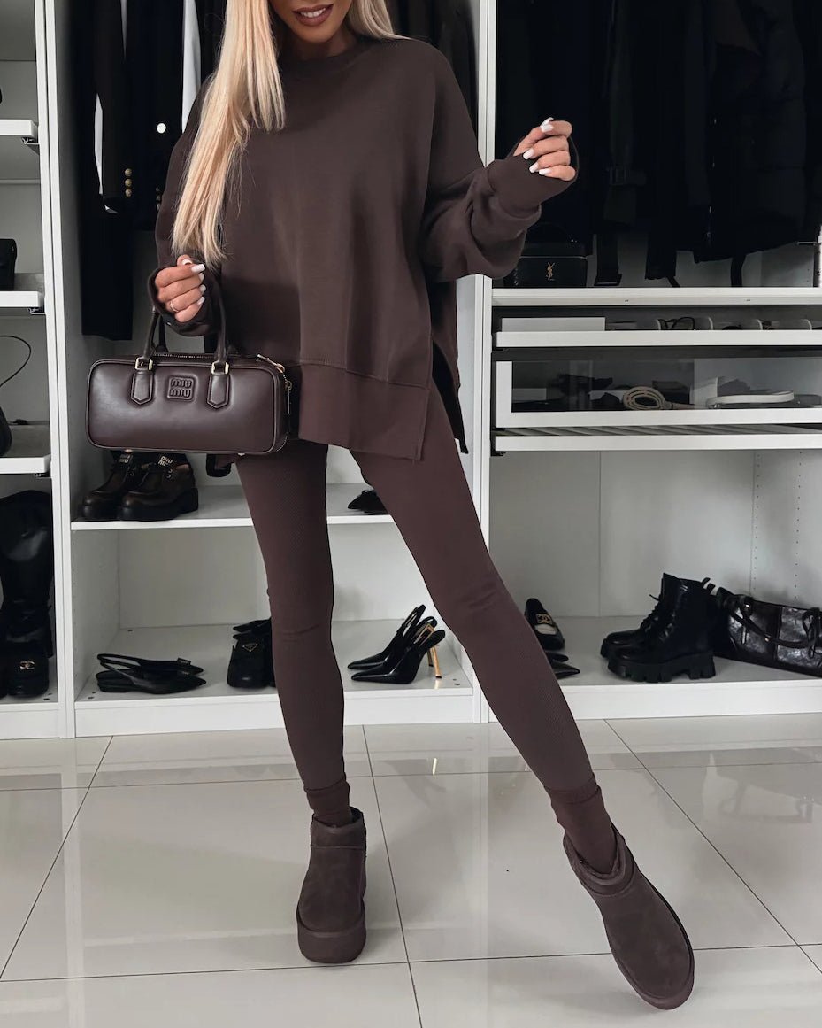 Casual Tight Pants Loose Sweat Set