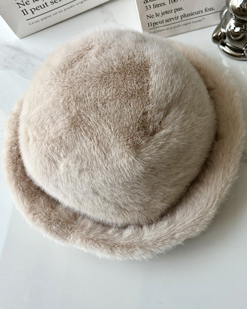 Faux Mink Fur Thickened Cold-proof Bucket Hat
