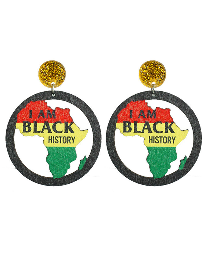 June Day Black Liberation Day African Women Exaggerated Large Earrings Multi-Material Festival Atmosphere