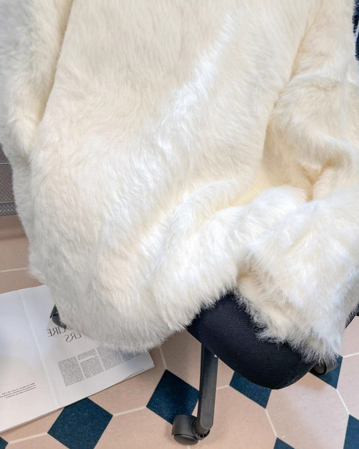 Mink Velvet V-Neck Sweater Women's Thickened Knitted Top Sweater