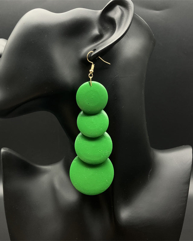 Solid Color Round Beaded Earrings