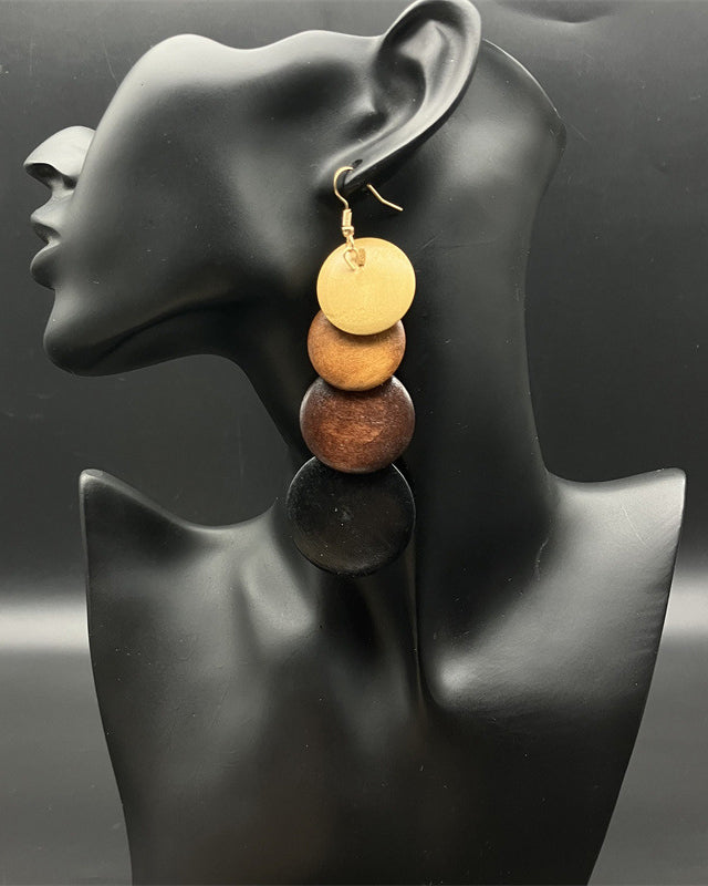 Solid Color Round Beaded Earrings