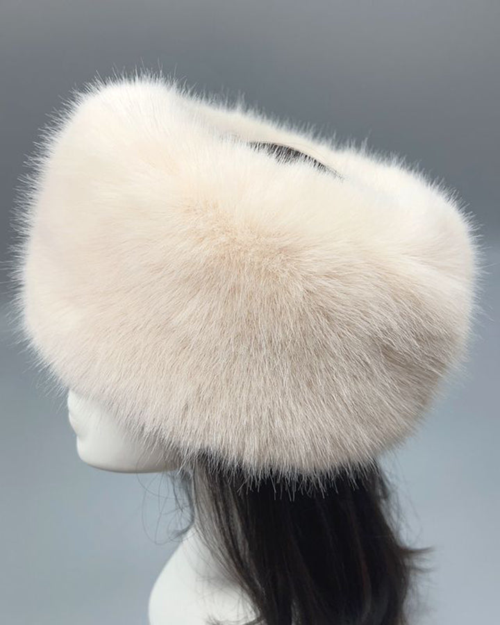 Uncapped Ring Plush Hair Band Hat Faux Fox Fur Fur Hat