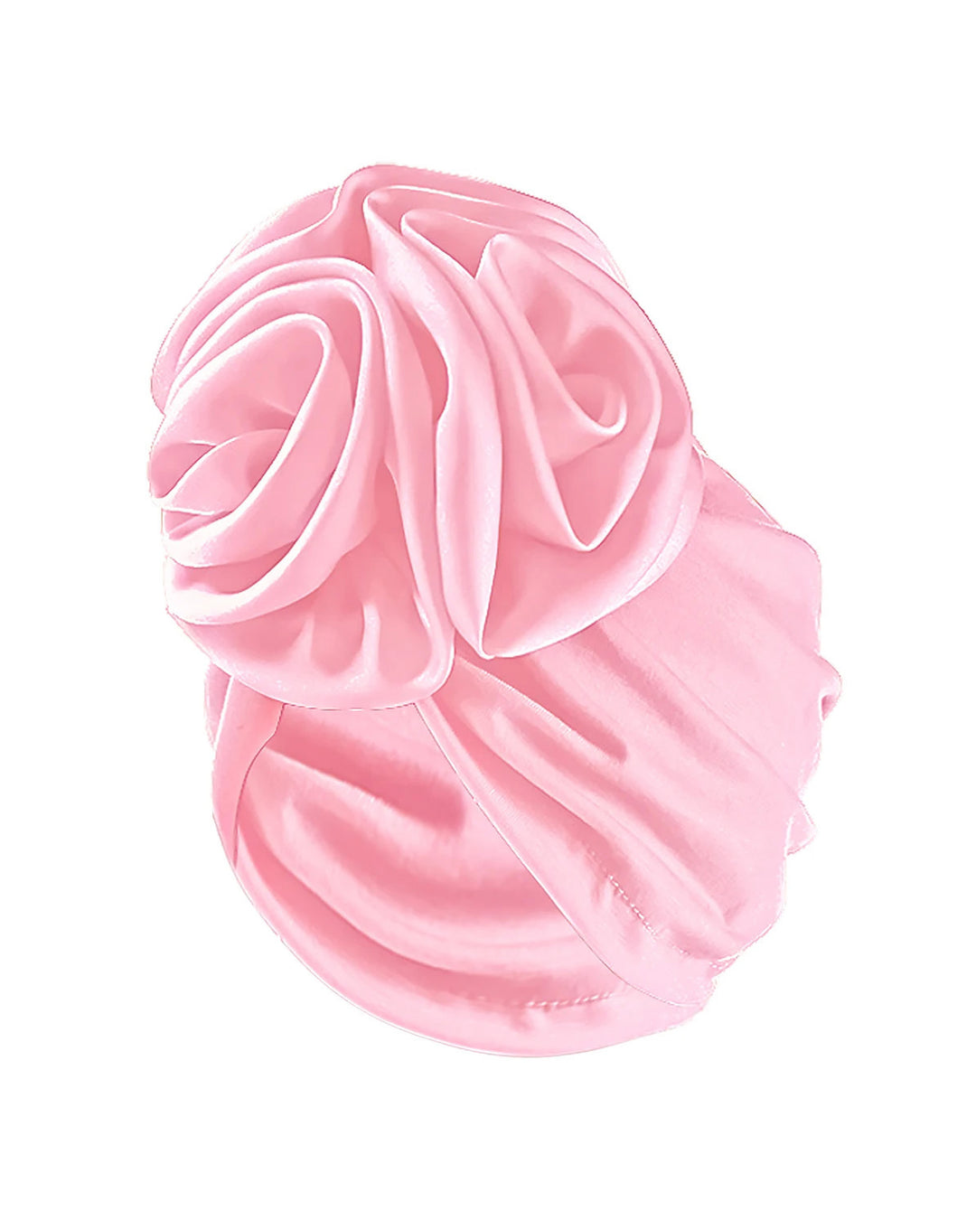 Solid Color Flower-Accented Stretchy Headwrap Hat