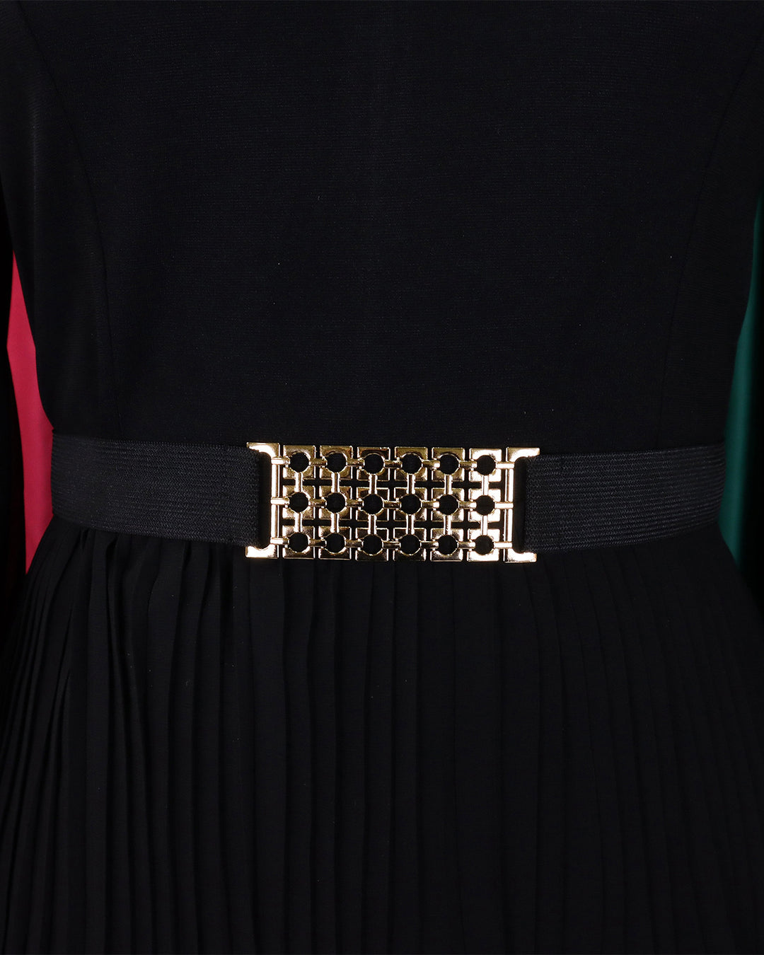 V-neck Long-sleeved Pleated Top and Wide-leg Pants Set