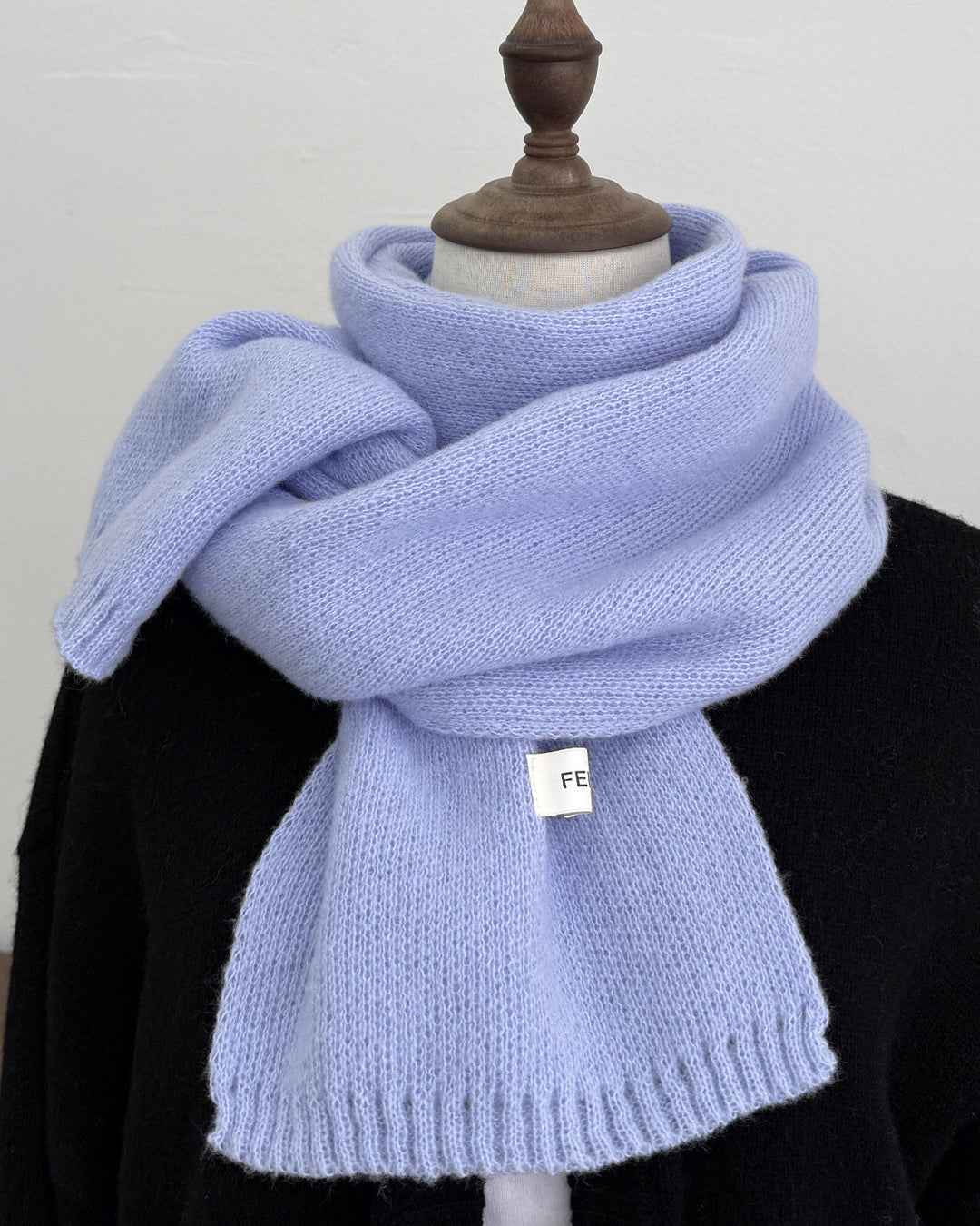 Solid Color Knitted Wool Scarf Women's Autumn And Winter Cashmere Winter Warm Small Scarf