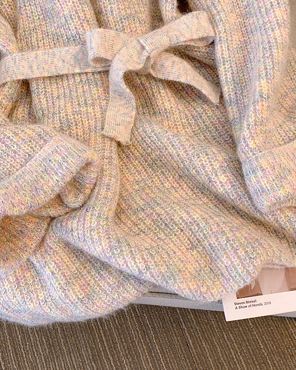 Round Neck Sweater Mid-length Waist Pullover Sweater