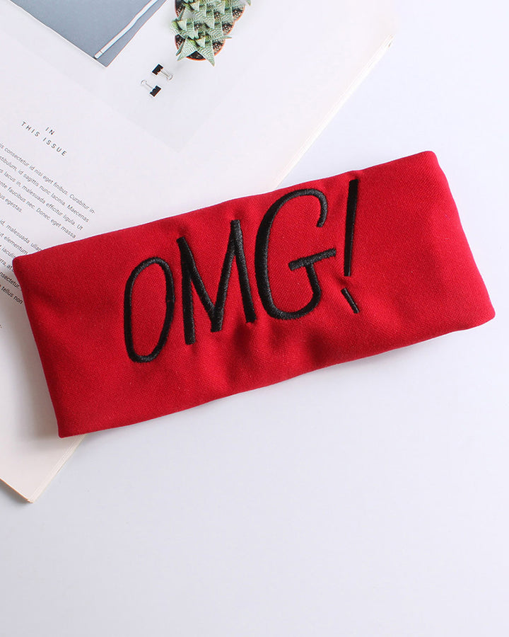 100% Embroidered Letter Wide Stretch Headband