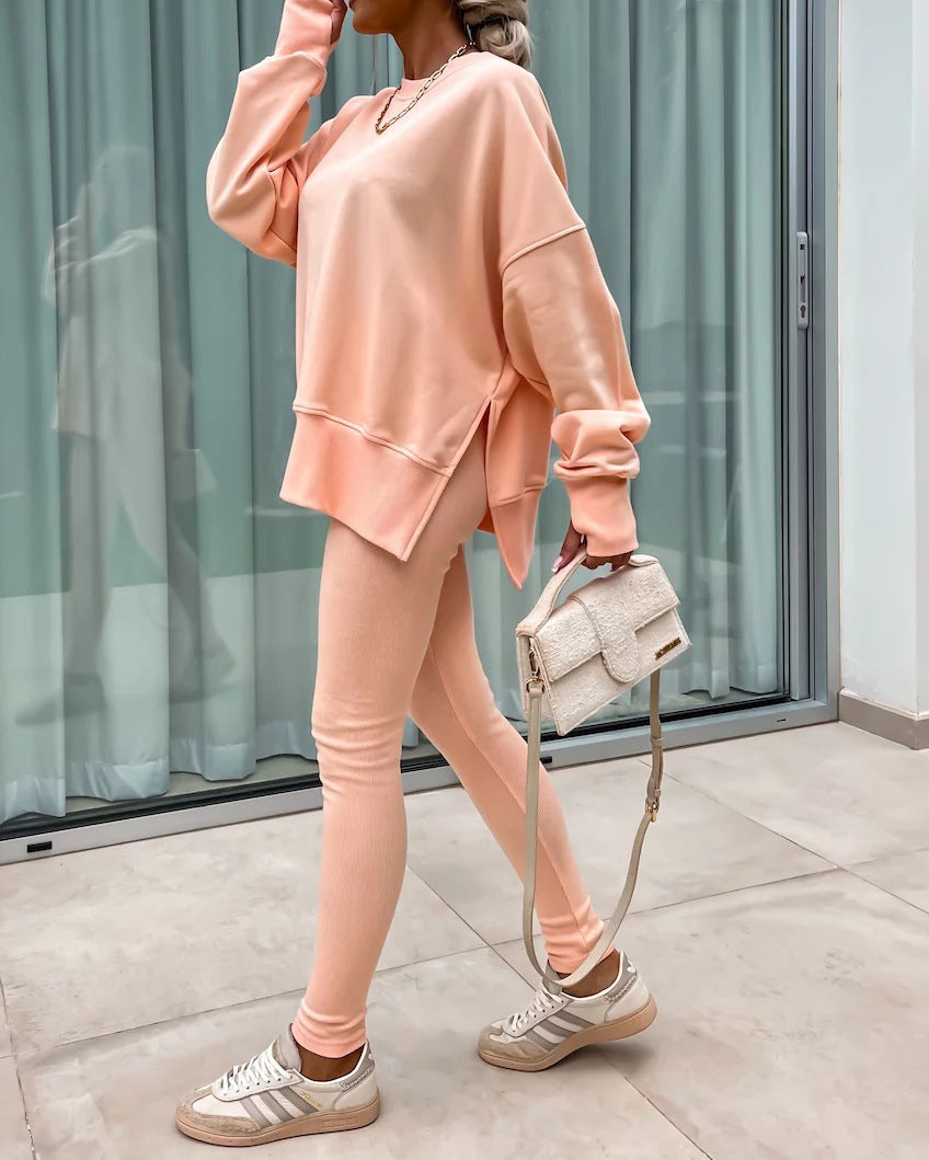 Casual Tight Pants Loose Sweat Set
