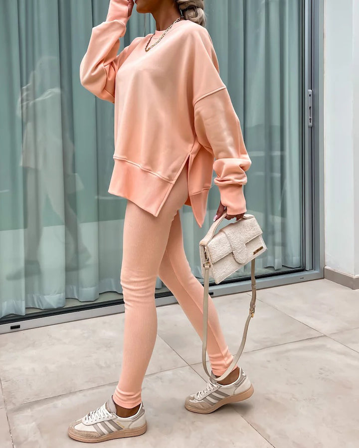 Casual Tight Pants Loose Sweat Set