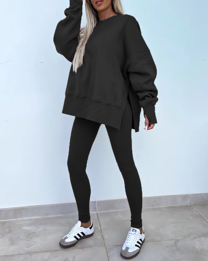 Casual Tight Pants Loose Sweat Set